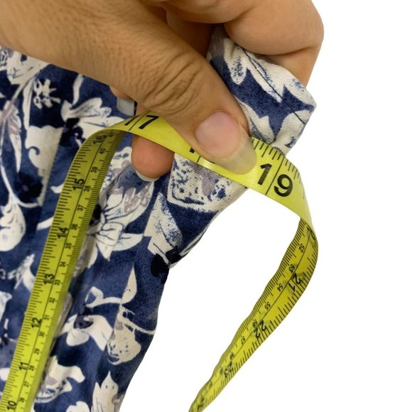 Vintage 90s Blue White Sleeveless Flora Collared Button Up Full Length Dress Lar - Picture 8 of 9